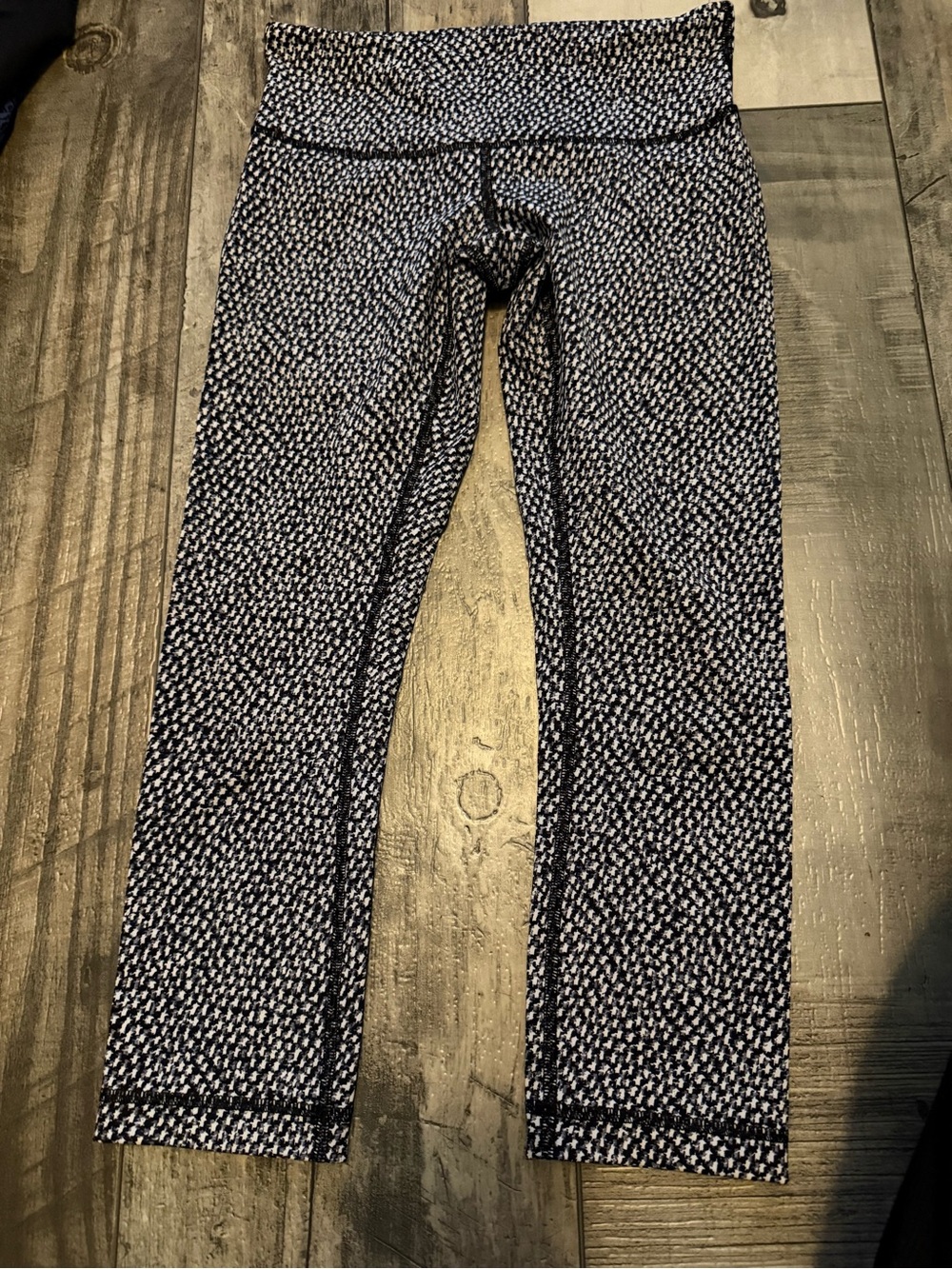 lululemon athletica Black and White Textured Pattern Leggings